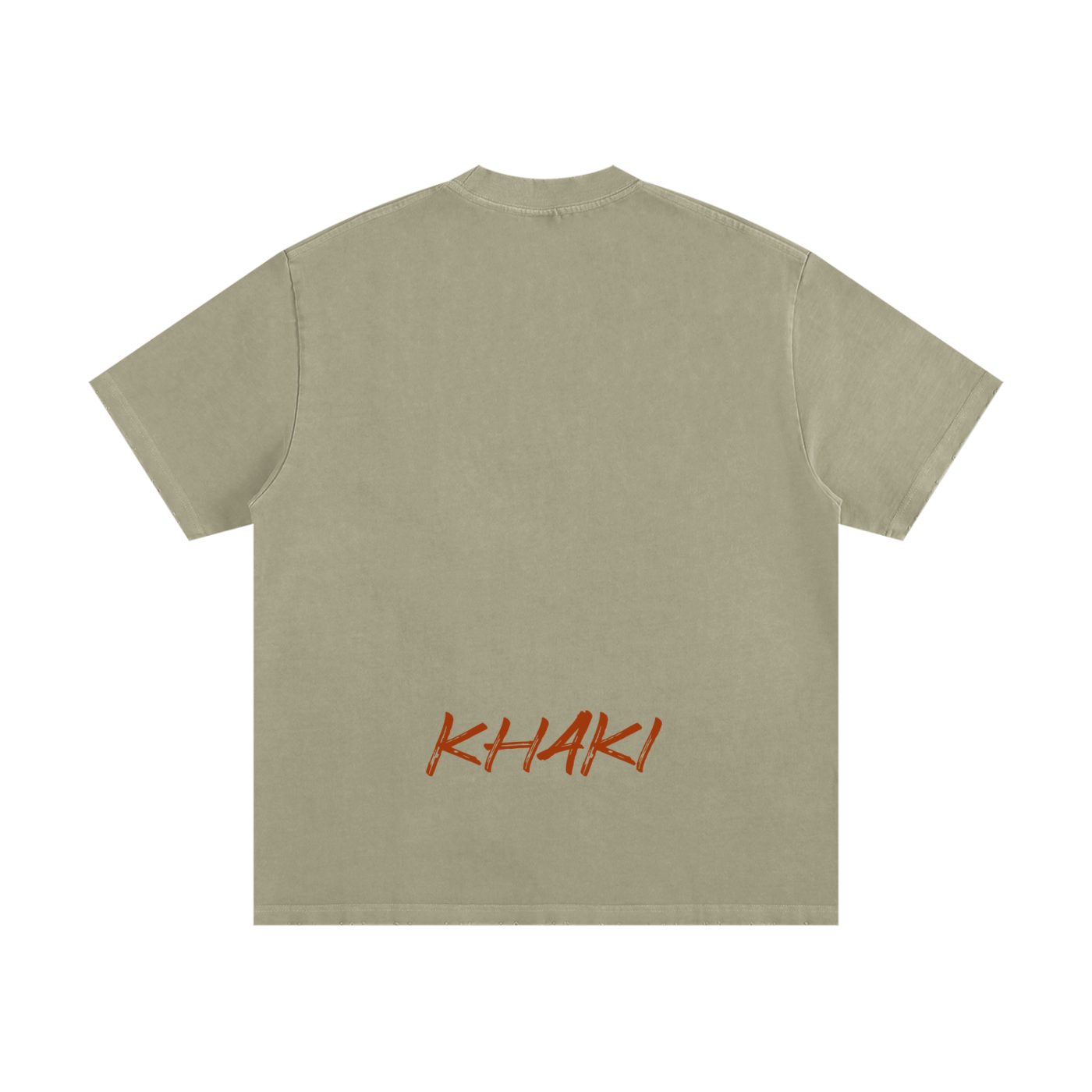 Khaki Small Logo - Heavyweight Frayed T-Shirt