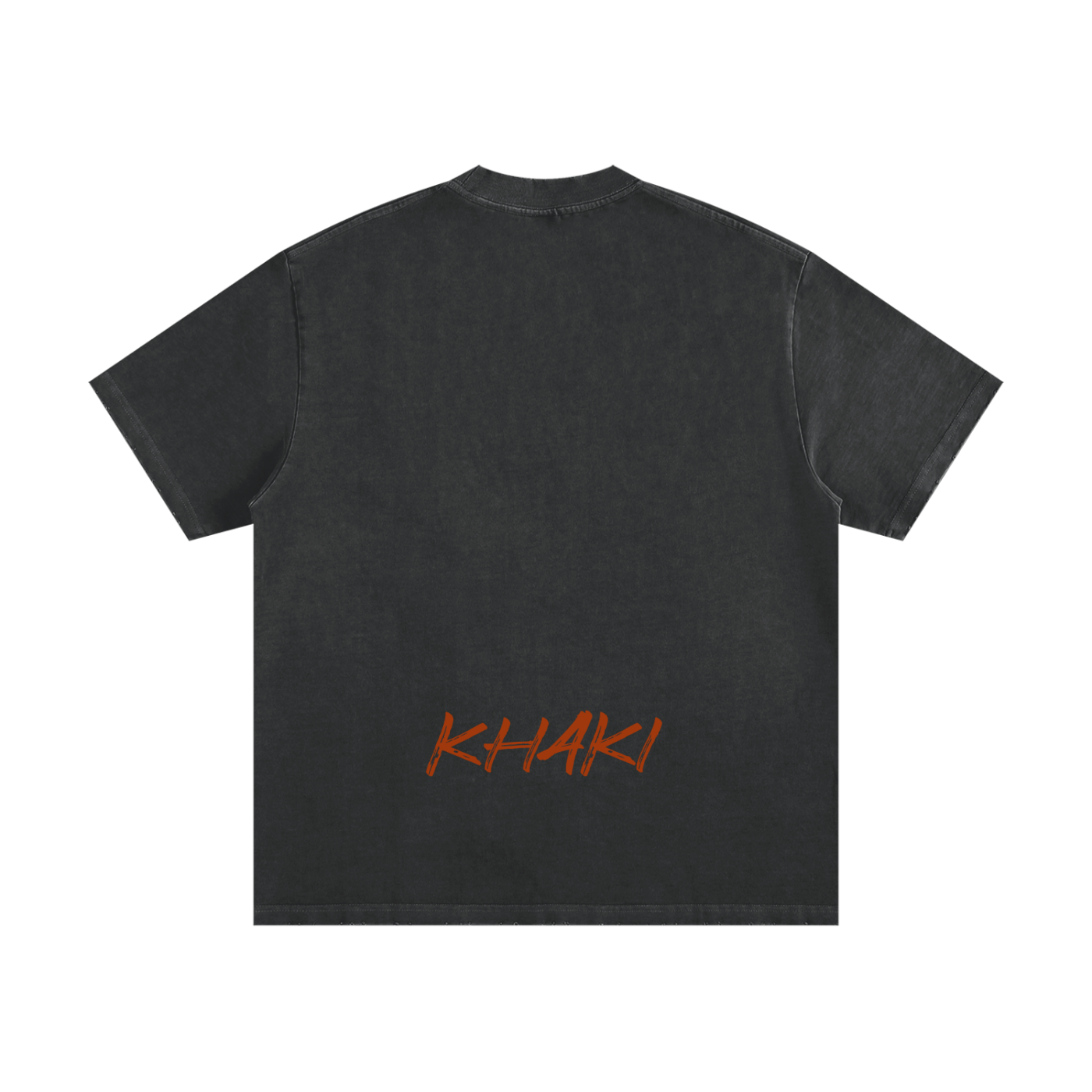 Khaki Small Logo - Heavyweight Frayed T-Shirt