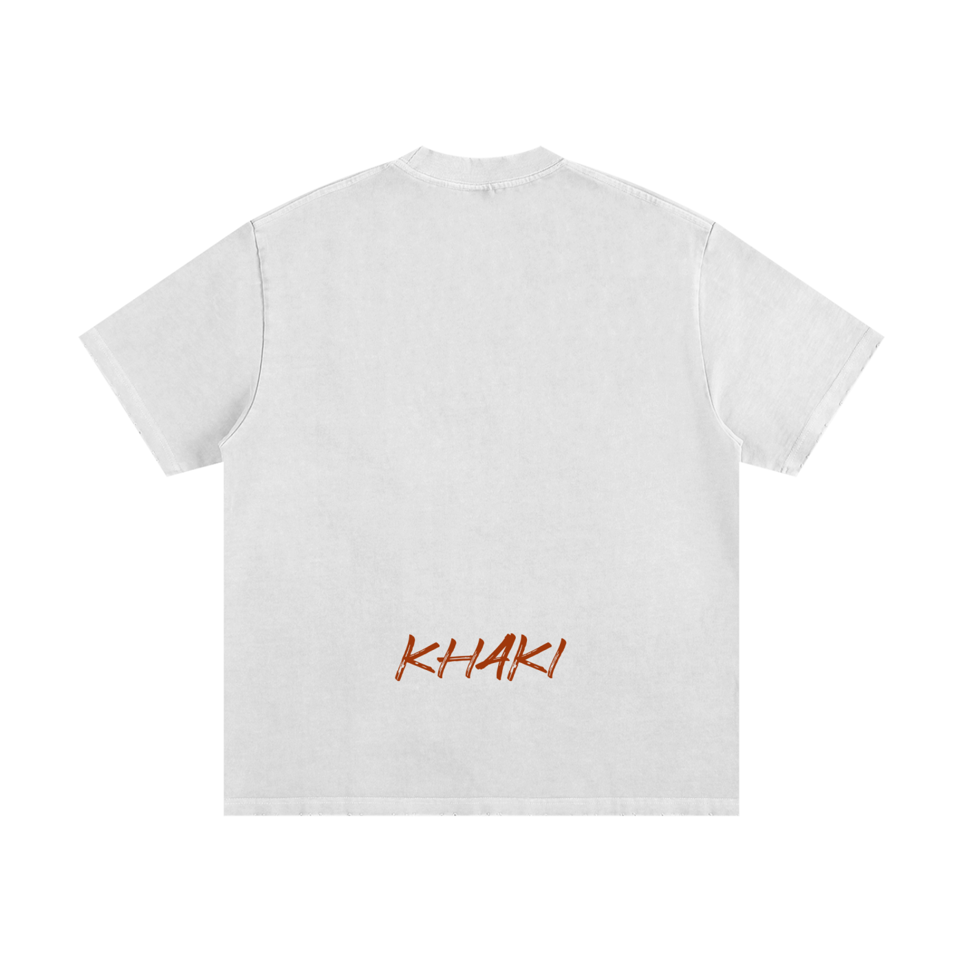 Khaki Small Logo - Heavyweight Frayed T-Shirt