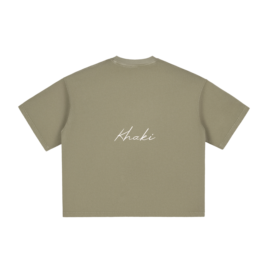 Cursive logo - Vintage Washed Boxy T-Shirt