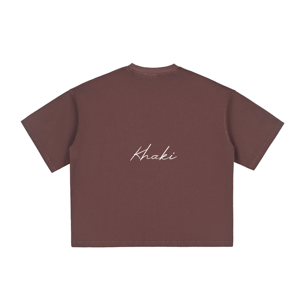 Cursive logo - Vintage Washed Boxy T-Shirt