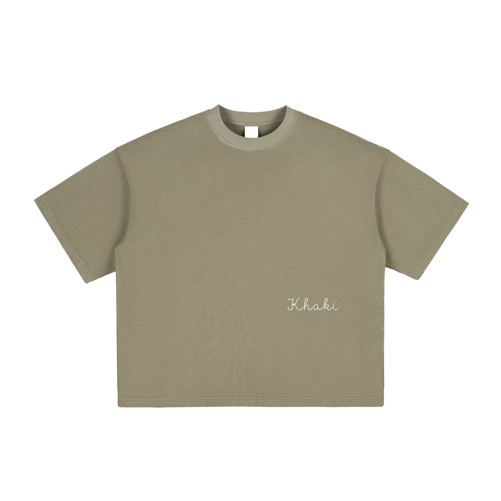 Cursive logo - Vintage Washed Boxy T-Shirt